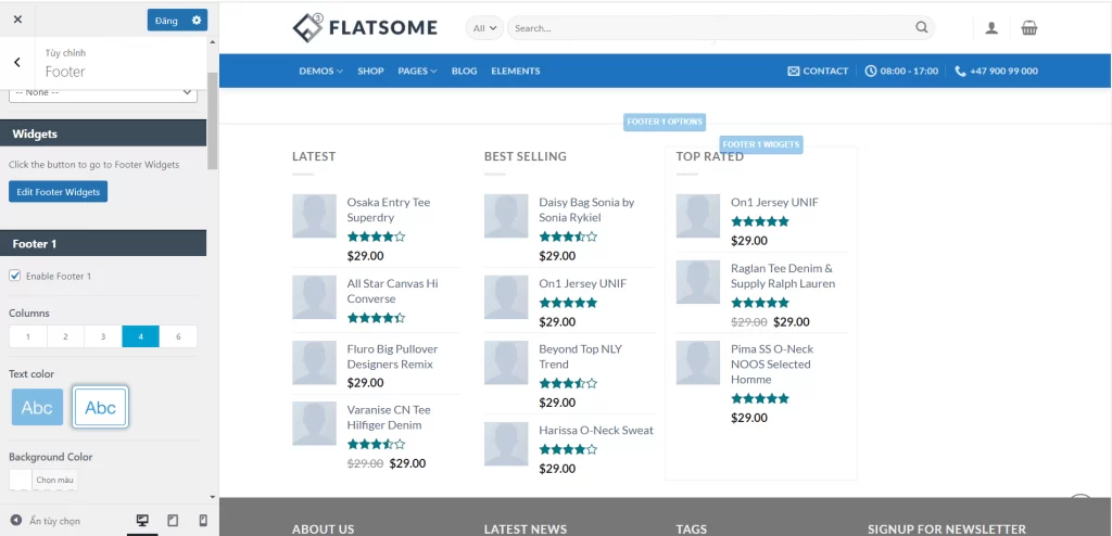 Hướng dẫn sử dụng Flatsome chi tiết từ A tới Z năm 2023 68 Footer mặc định của Flatsome