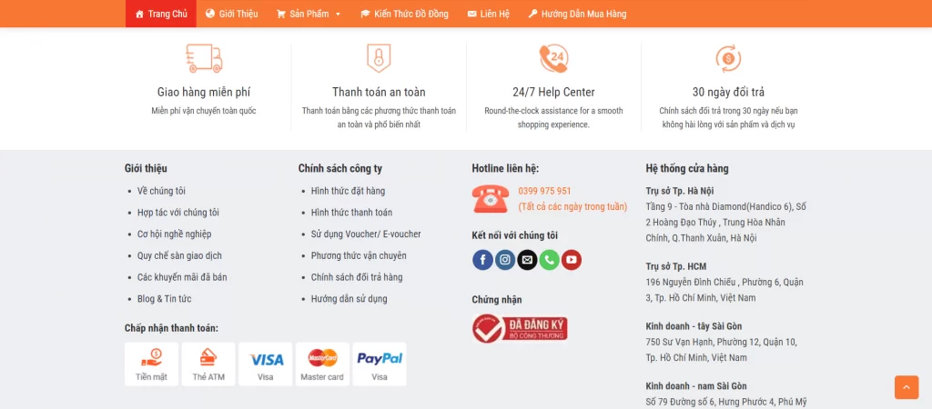Hướng dẫn sử dụng Flatsome chi tiết từ A tới Z năm 2023 69 Một ví dụ Footer tạo ra bằng cách sử dụng UX Block