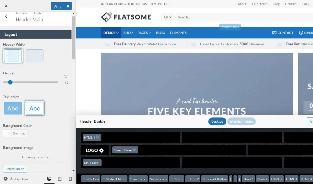 Hướng dẫn sử dụng Flatsome chi tiết từ A tới Z năm 2023 61 Header Main – Menu chính của Flatsome