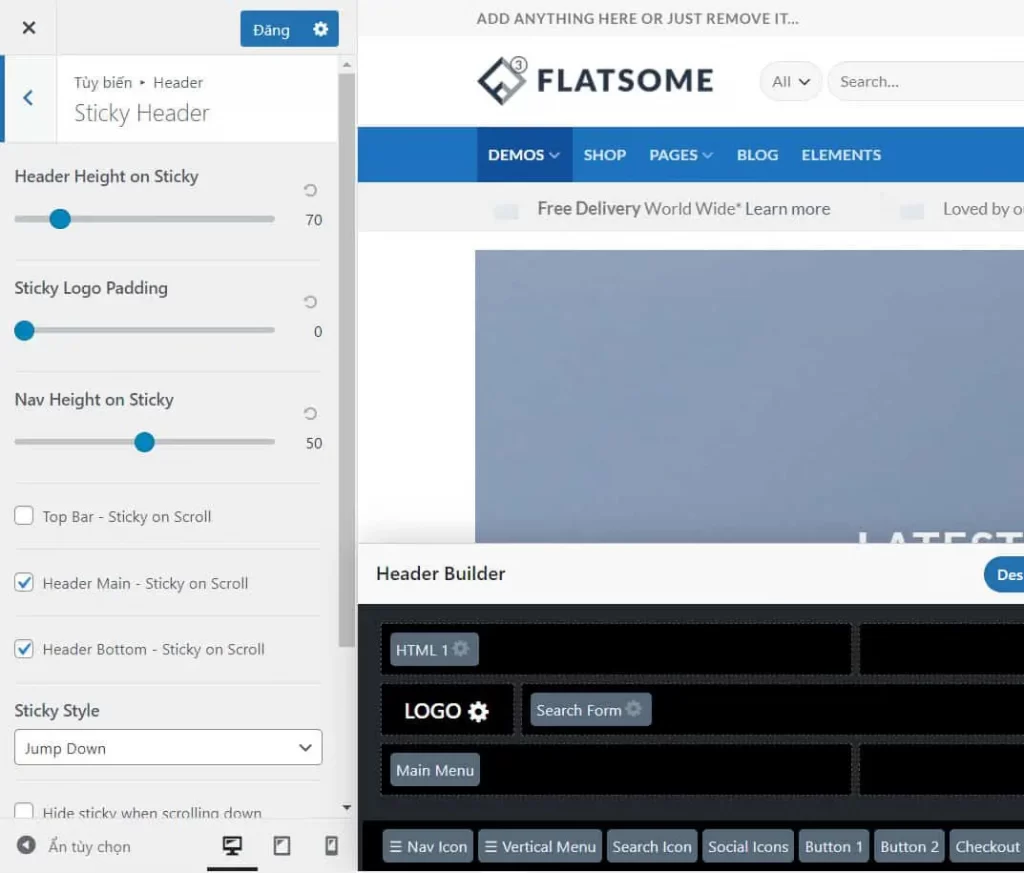 Hướng dẫn sử dụng Flatsome chi tiết từ A tới Z năm 2023 63 Header Sticky của Flatsome