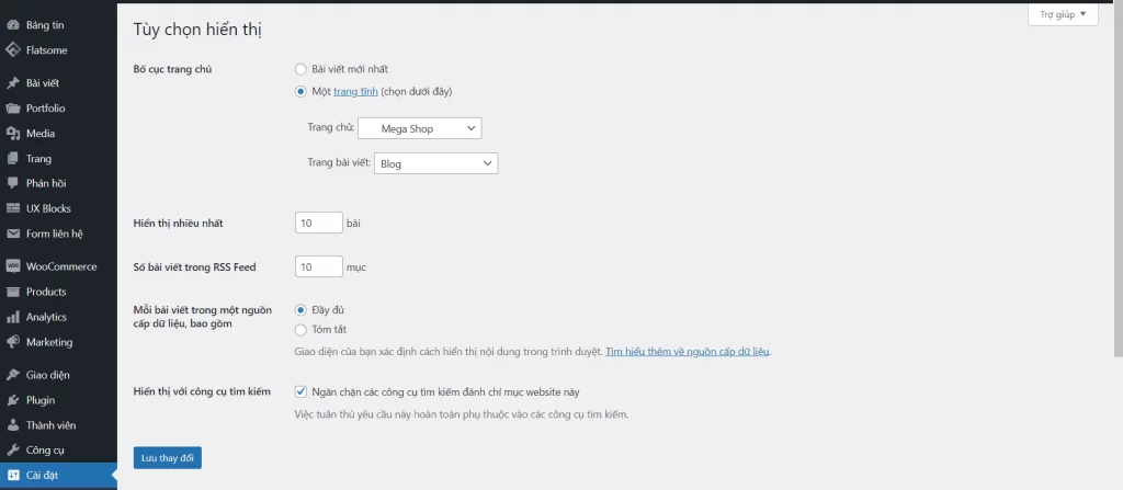 Hướng dẫn sử dụng Flatsome chi tiết từ A tới Z năm 2023 71 Cách hiển thị Trang Chủ Flatsome