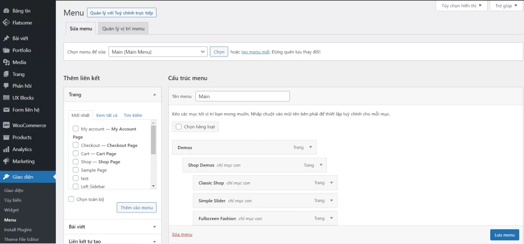 Hướng dẫn sử dụng Flatsome chi tiết từ A tới Z năm 2023 74 Trình kéo thả Menu trong Flatsome