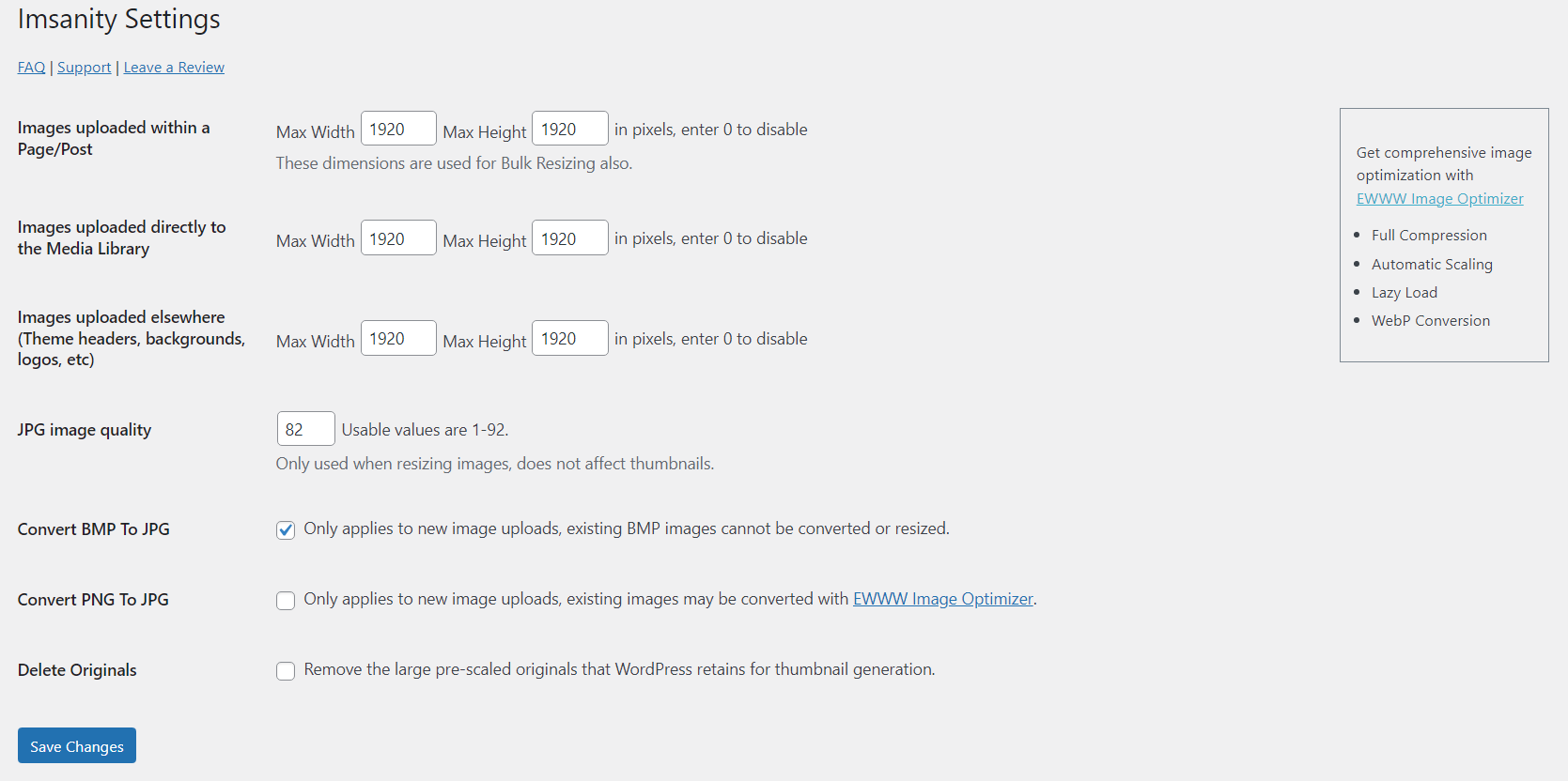 Top 7 Plugin nén ảnh tốt nhất cho Website WordPress 14 Nén ảnh với plugin Imsanity