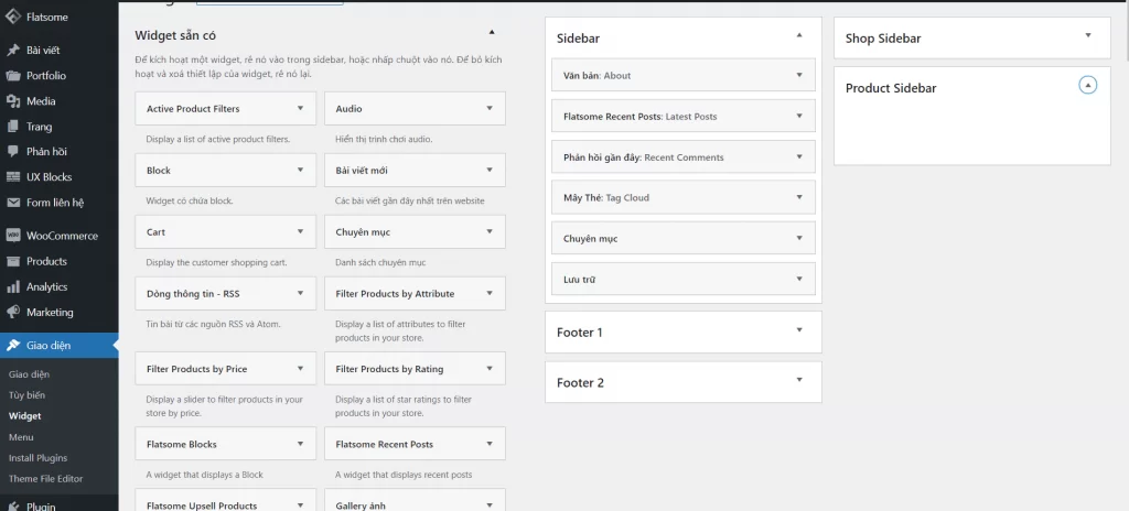 Hướng dẫn sử dụng Flatsome chi tiết từ A tới Z năm 2023 75 Widget trong Flatsome